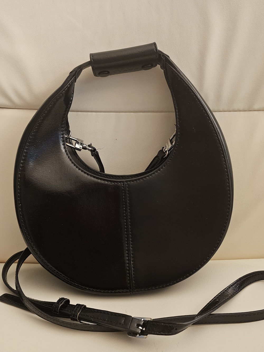 STAUD Mini Moon Split Leather Bag